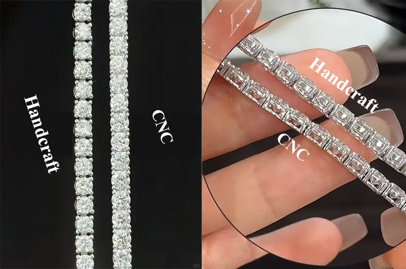handcraft vs cnc tennis bracelet