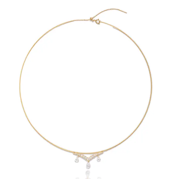 18K Gold Cable Wire Necklace Chevron 18K Gold Cable Wire Necklace Chevron