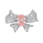 Bow Shaped Lab Diamond Ring Pink Oval