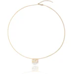 Cable Wire Collar Rectangular Pendant 18K 1