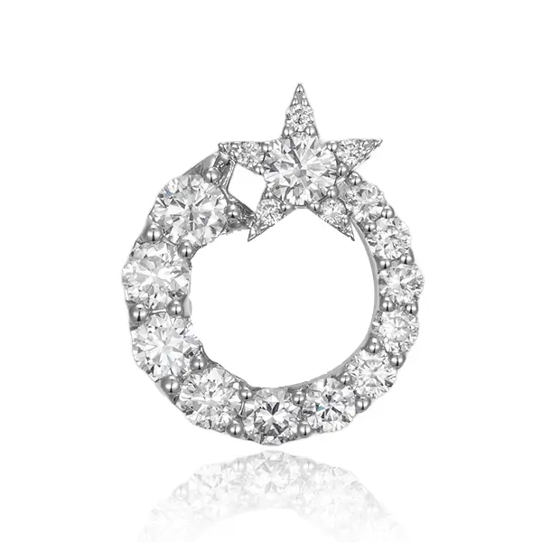 Diamond Pendant Lab Grown Moon Star Diamond Pendant Lab Grown Moon Star