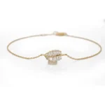 Gold Leaf Bracelet​ Lab Diamond Extendable