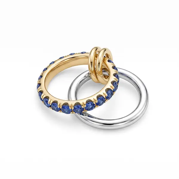 Interlocking Ring Lab Sapphire Two Tone Interlocking Ring Lab Sapphire Two Tone