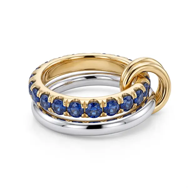 Interlocking Ring Lab Sapphire Two Tone 2 Interlocking Ring Lab Sapphire Two Tone 2