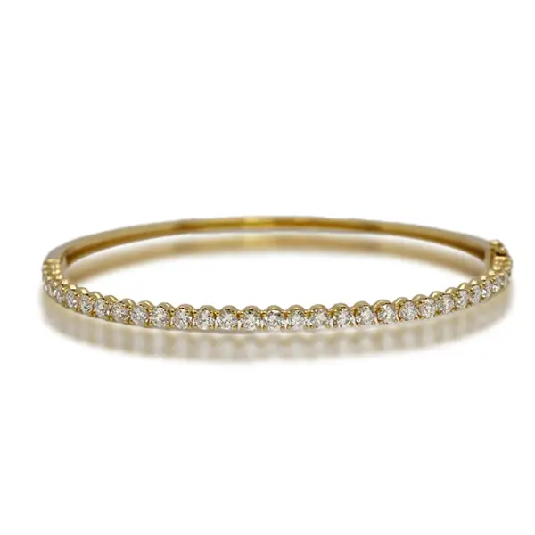 Lab Created Diamond Bangle Half Pave 18K