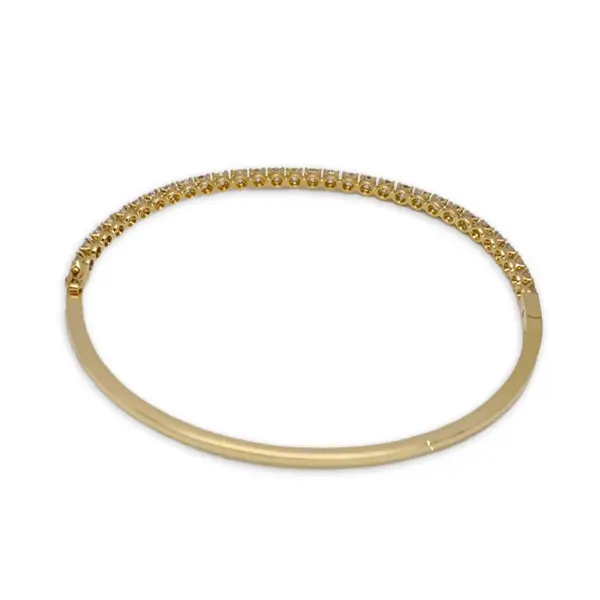 Lab Created Diamond Bangle Half Pave 18K 2 Lab Created Diamond Bangle Half Pave 18K 2