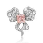 Lab Diamond Bow Ring Pink Cushion