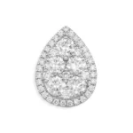 Lab Diamond Halo Pendant Round Cluster