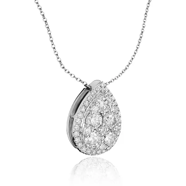 Lab Diamond Halo Pendant Round Cluster 2 Lab Diamond Halo Pendant Round Cluster 2