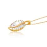 Lab Diamond Leaf Necklace​ 14K 3