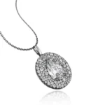 Lab Diamond Pear Pendant​ Pave Set 2