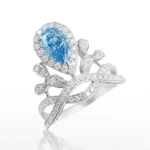 Lab Diamond Ring Crown​ Blue Pear 2