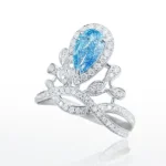Lab Diamond Ring Crown​ Blue Pear 3