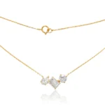 Lab Diamond Three-Stone Necklace Asymmetrical