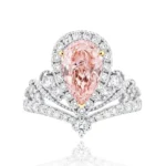 Lab Diamond Tiara Ring Pink Pear