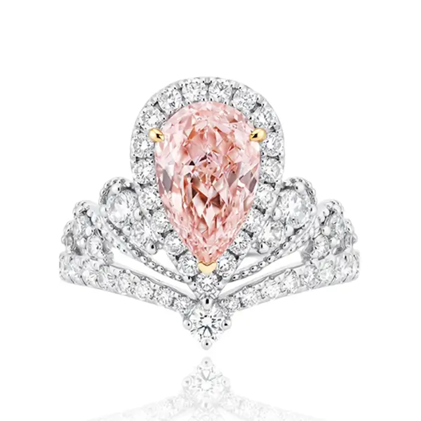 Lab Diamond Tiara Ring Pink Pear Lab Diamond Tiara Ring Pink Pear