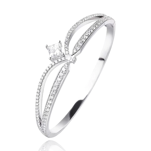 Lab Grown Diamond Bangle Bracelet Crown