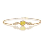 Lab Grown Yellow Diamond Bracelet Halo