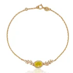 Lab Grown Yellow Diamond Bracelet Halo 3
