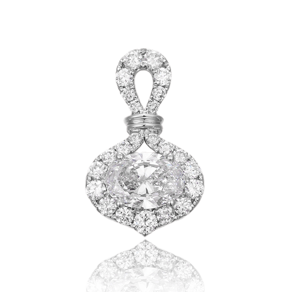 Lab Made Diamond Pendant​ Halo Pouch