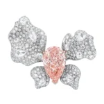 Pear Pink Lab Diamond Ring Butterfly