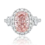 Pink Lab Grown Diamond Ring​ Oval Halo 1
