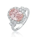 Pink Lab Grown Diamond Ring​ Oval Halo 2