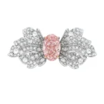 Pink Oval Lab Grown Diamond Ring Leaf
