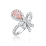 Ribbon Bow Ring Lab Diamond Pink 1