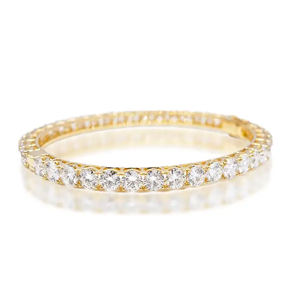 Shared Prong Lab Diamond Bangle Hinge Shared Prong Lab Diamond Bangle Hinge