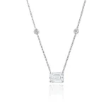 Solitaire Lab Grown Diamond Necklace Emerald