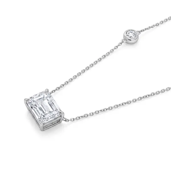 Solitaire Lab Grown Diamond Necklace Emerald 2 Solitaire Lab Grown Diamond Necklace Emerald 2