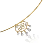 Wire Collar Necklace Oriental Cloud Pendant