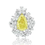 Yellow Diamond Cluster Ring Lab Grown