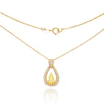 Yellow Lab Diamond Necklace Teardrop