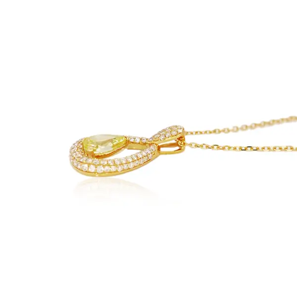 Yellow Lab Diamond Necklace Teardrop 2 Yellow Lab Diamond Necklace Teardrop 2